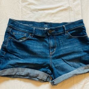 Loft denim roll shorts